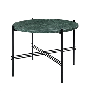 GUBI TS Coffee Table Round Ø55 Black/ Green Guatemala Marble