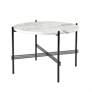 GUBI TS Coffee Table Round Ø55 Black/ White Carrara Marble