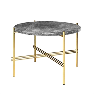 GUBI TS Coffee Table Round Ø55 Brass/ Gray Emperador Marble