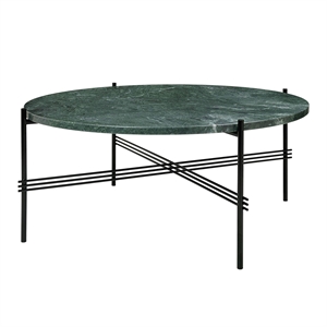 GUBI TS Coffee Table Round Ø80 Black/ Green Guatemala Marble