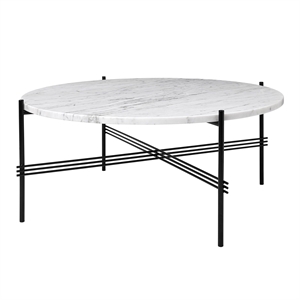 GUBI TS Coffee Table Round Ø80 Black/ White Carrara Marble