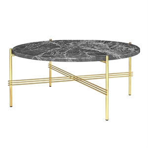 GUBI TS Coffee Table Round Ø80 Brass/ Gray Emperador Marble