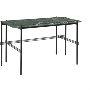 GUBI TS Desk 120 x 60 cm M. Black Base and Green Guatemala Marble Top