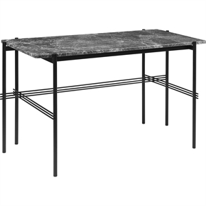 GUBI TS Desk 120 x 60 cm w. Black Base and Gray Emperador Marble Top