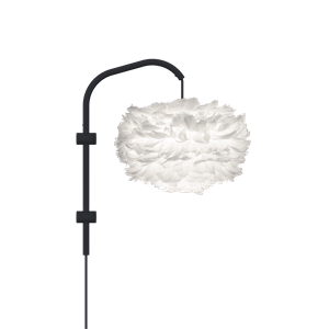 Umage Eos Willow Wall Lamp Mini White with Suspension in Black