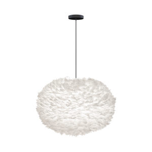 Umage Eos Pendant XL White with Flat Rosette in Black