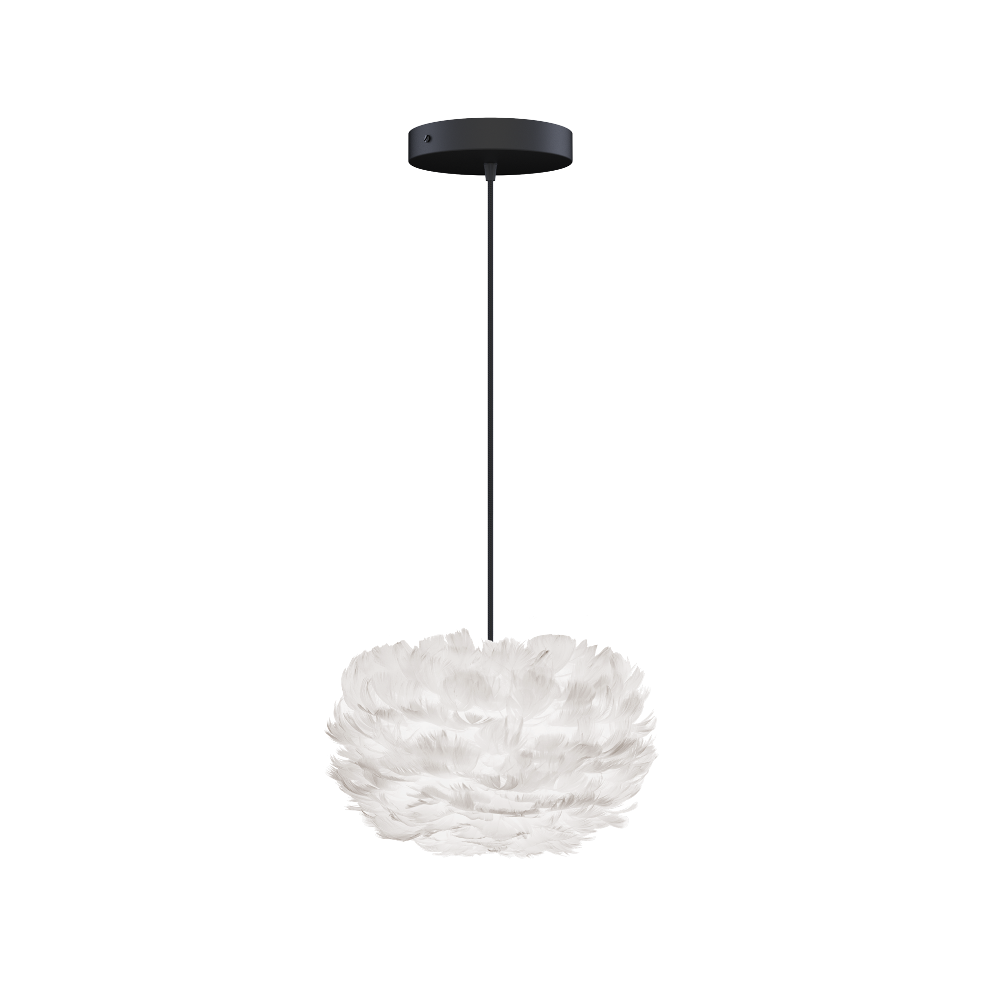 Umage Eos Pendant Micro White with Flat Rosette in Black