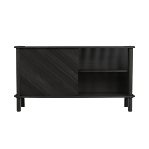 Umage Italic Cabinet 1x1 Doors Black Oak/Glass