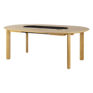 Umage Comfort Circle Ripples Dining Table With Extension Oak/ Black/Steel