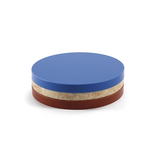 Valerie Object Three Circles Coaster Blue/ Stone/ Dark Red