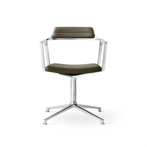 Vipp 452 Swivel Chair M. Floor Gliders Aluminum/ Bosco Green