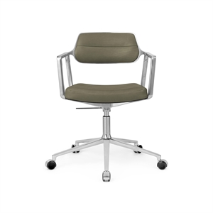 Vipp 453 Swivel+ Swivel Chair with Wheels Aluminum/ Bosco Green