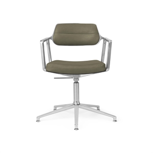 Vipp 453 Swivel+ Swivel Chair with Floor Sliders Aluminum/ Bosco Green