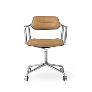 Vipp 453 Swivel Swivel Chair with Wheels Aluminum/ Sand Leather
