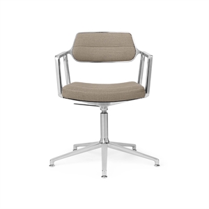 Vipp 453 Swivel+ Swivel Chair with Floor Gliders Aluminum/Dark Sand