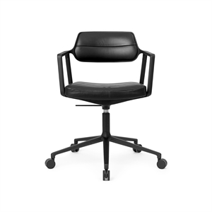 Vipp 453 Swivel+ Swivel Chair with Wheels Black/ Black Leather