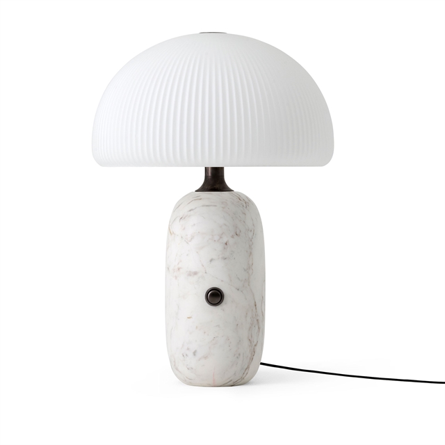 White Marble Stemmed Table Lamp, Philipp Plein Hexagon