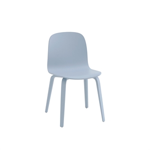Muuto Visu Dining Chair With Wooden Base Light Blue