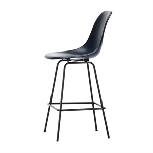 Vitra Eames Fiberglass Bar Stool Medium Navy Blue/ Black