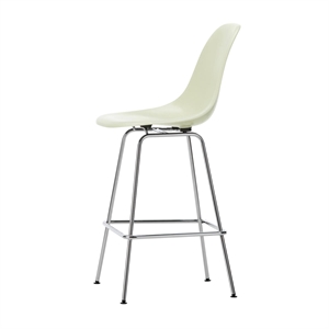 Vitra Eames Fiberglass Bar Stool Medium Parchment/ Chrome