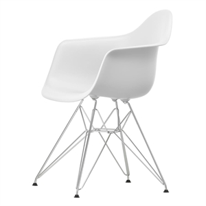 Vitra Eames Plastic DAR Dining Chair RE Cotton White/ Chrome