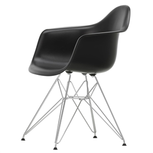 Vitra Eames Plastic DAR Dining Table Chair Black/ Chrome