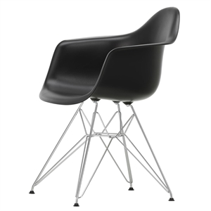 Vitra Eames Plastic RE DAR Dining Chair Deep Black/ Chrome