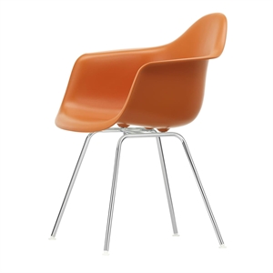 Vitra Eames Plastic DAX Dining Chair With Armrest Rusty Orange