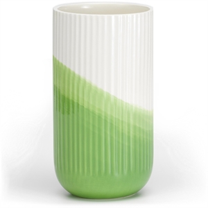 Vitra Herringbone Ribbed Vase Green