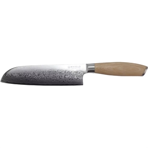 Mareld Akio Japanese Santoku Knife 18 cm Light Wood