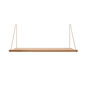 We Do Wood Loop Shelf Oak/ Brass