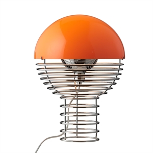 Verpan Wire Table Lamp Ø30 Chrome/ Orange
